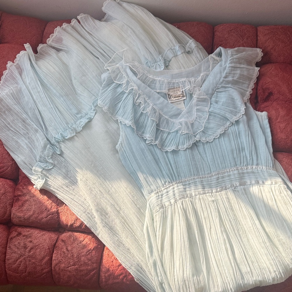 Gunne Sax Light Blue Lace Dress